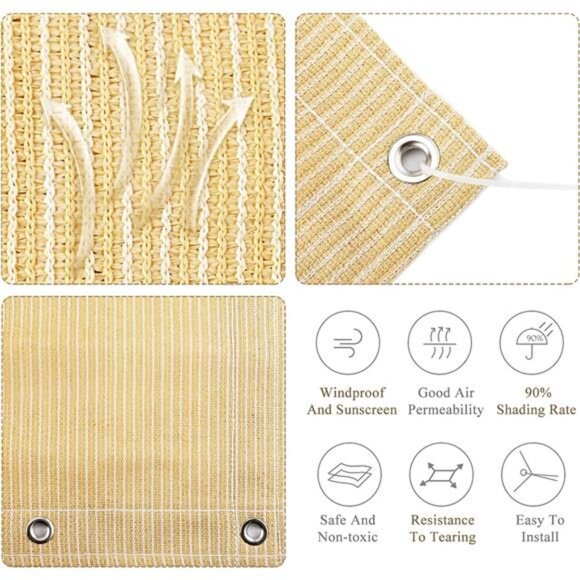 Outdoor Sun Shade Cloth, 10’ x 20’, Pergola, Deck, and Backyard Patio Sunshade - Picture 4 of 8